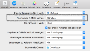 Apple Mail: nicht neue Mails bei aktivem Fenster abfragen